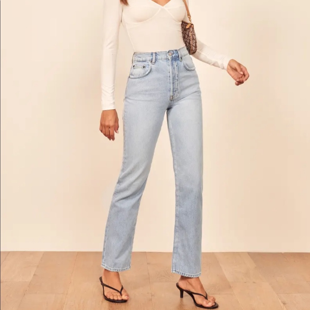 Reformation Cynthia High Rise Straight Tahoe size 24